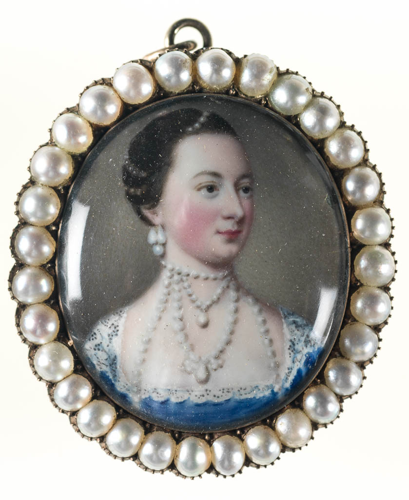 An image of Unknown Lady. Lady Torphichon. Spencer, Gervase (British, 1715-1763). Watercolour on ivory, height 31 mm, width 27 mm, circa 1760.