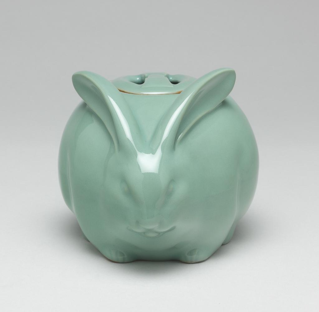 An image of Censer. Hare censer with lid. Tozan, Myanaga (Japanese, 1868-1941). Hard-paste porcelain with a celadon glaze, 1945-1970. Shōwa era (1926-1989). Acquisition Credit: Given by David Hyatt King, through The Art Fund.