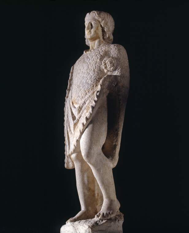 An image of Figure/Statuette. Ptolemais. Alexander the Great. Find Spot: Mansha, el- (Ptolemais Hermiou), Egypt. Marble, height 0.59 m, circa 100 B.C. Ptolemaic. Hellenistic Period.