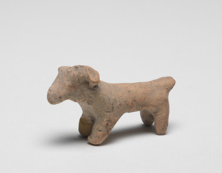 An image of figure figurine ram Production Notes  moulded Field Collection  Petsofa Crete Greek Islands Dimensions depth 0.016 mheight 0.027 mwidth 0.047 m