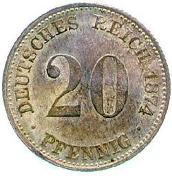 An image of 20 pfennig