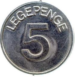 An image of 5 legepenge