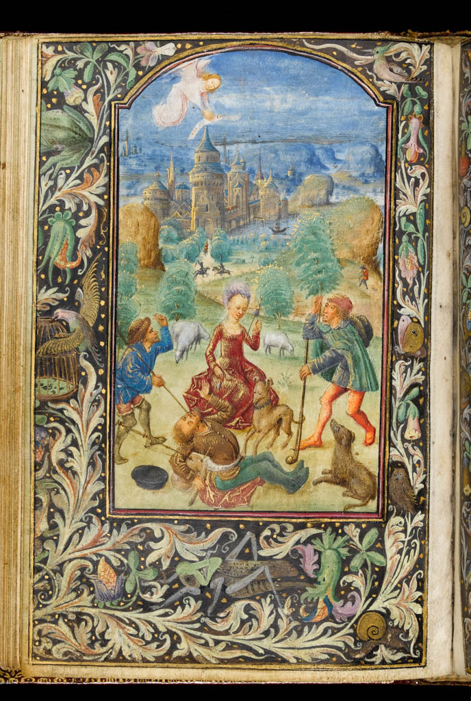 An image of Illuminated Manuscript. Book of Hours in Latin. Use of Rome. Master of Fitzwilliam 268. Folio 3r. Calendar: March, Aries, breaking soil. Parchment and gold. Circa 1475. Flanders, Bruges.