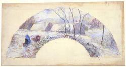 Featured image for the project: Fan design: garden under snow, 1885