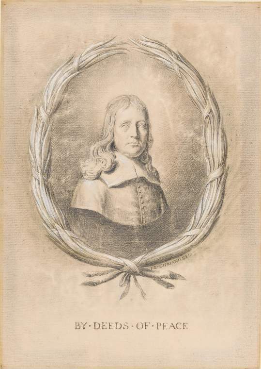 An image of Title/s: Bust of John Milton, with a wreath of laurel 
Maker/s: Cipriani, Giovanni Battista (draughtsman) [ULAN info: Italian artist, 1727-1785]
Technique Description: graphite heightened with white on pink prepared paper 
Dimensions: height: 286 mm, width: 202 mm

 

 
