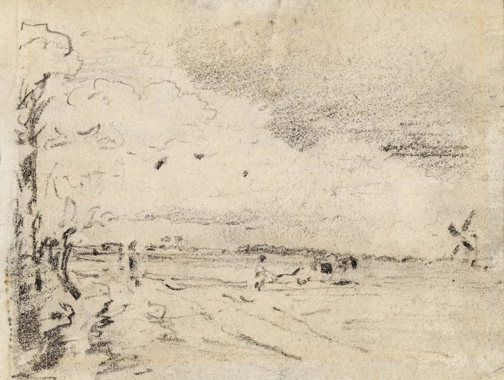 An image of Constable, John. Spring: Pitt's Farm, East Bergholt. 1813-1816. Graphite on paper.