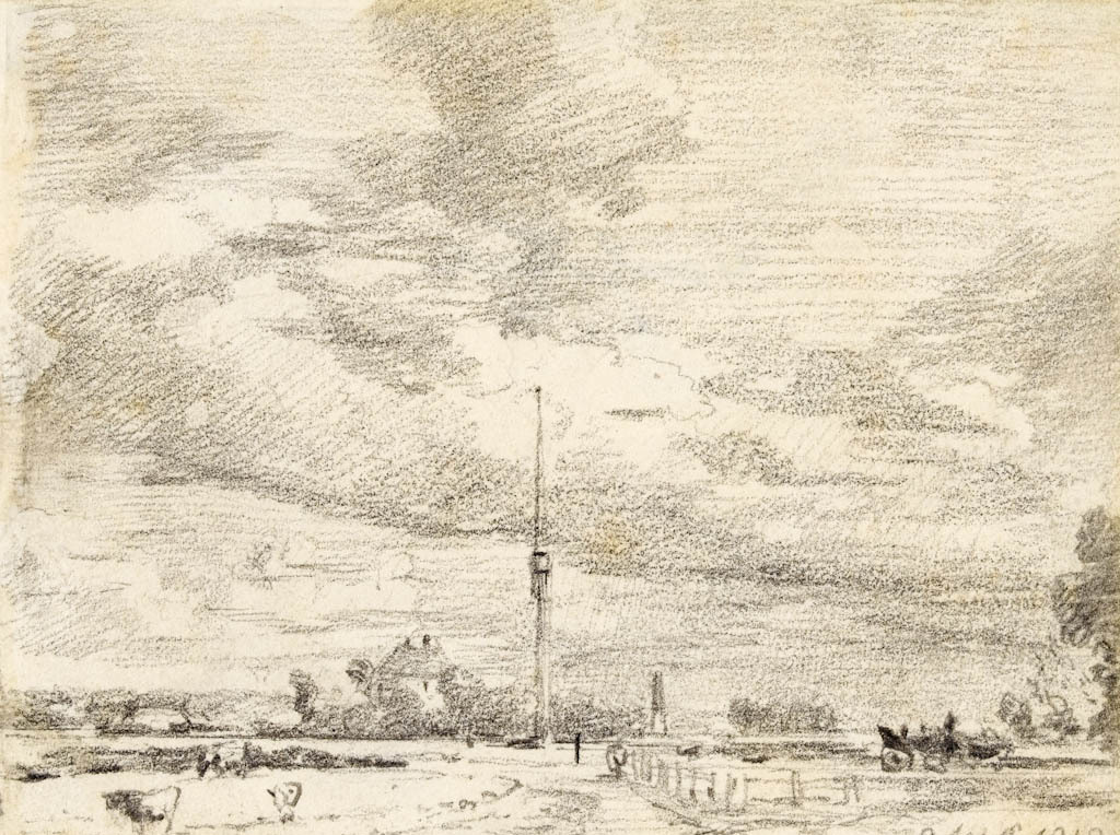 An image of Constable, John (draughtsman)The Telegraph on Putney Heath (1818-09-08)drawing (graphite on paper)