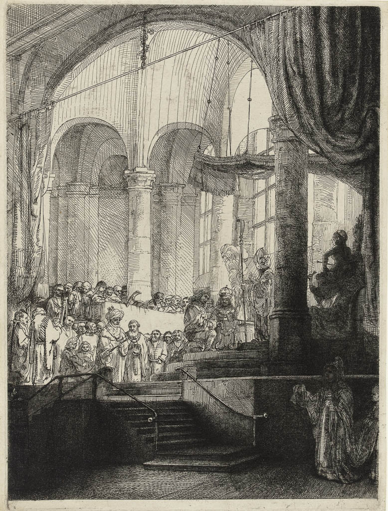An image of Medea, The Marriage of Jason and Creusa. Rembrandt Harmensz. van Rijn (Dutch, 1606-1669). Etching, drypoint, black carbon ink on paper, height (plate) 240 mm, width (plate) 178 mm; height (sheet) 246 mm, width (sheet) 185 mm, 1648. State II/IV.