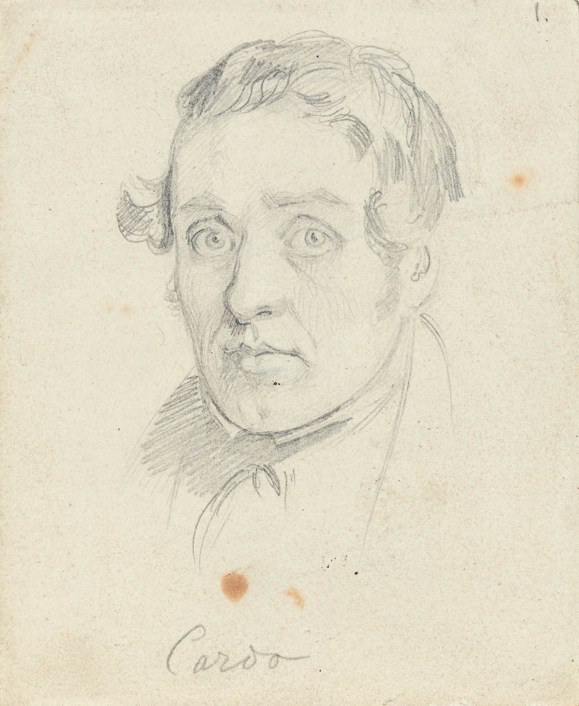 An image of William Wolfe Alais (British, active c.1829-1833). Sketch of Chartist Prisoner taken in court: Cardo. Graphite on paper. Circa 1830s.