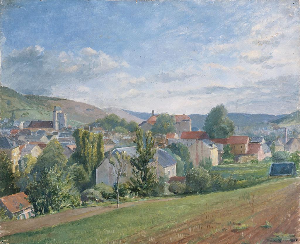 An image of Souillac. Harris, Frederick Leverton (British, 1864-1926). Oil on panel, height 36.8 cm, width 44.5 cm, 1923.