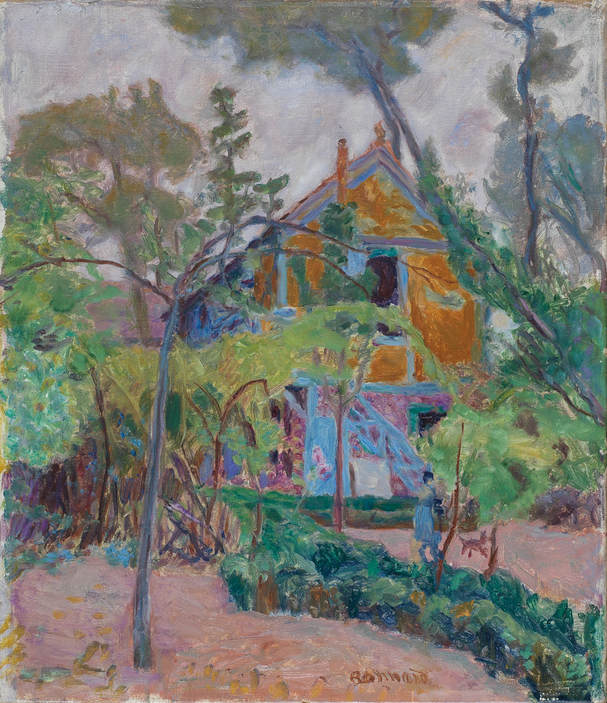 An image of House among trees. Bonnard, Pierre (French, 1867-1947). Oil on canvas, height 48.6 cm, width 42.2 cm, 1918.