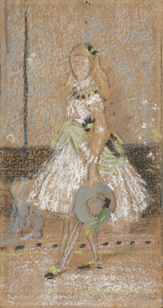An image of Study for the portrait of Miss Cicely Alexander. Whistler, James Abbott McNeill (American, 1834-1903). Pastel on buff paper, height 140 mm, width 70 mm, c. 1873.