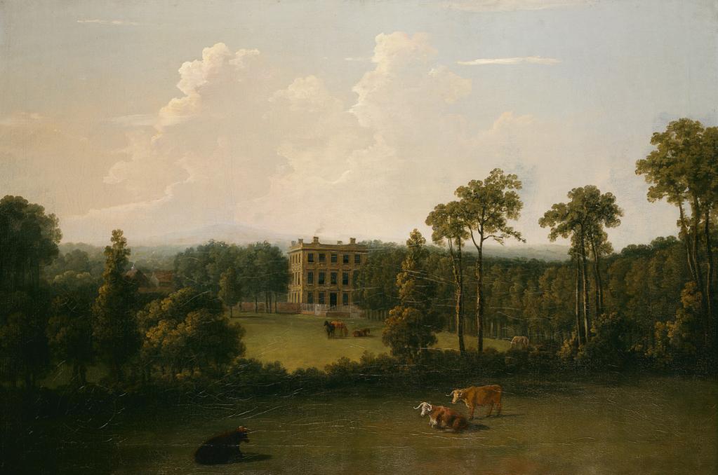 An image of Ashby Lodge, Northamptonshire. Dall, Nicholas Thomas (British, op.1748-, d.1777). Oil on canvas, height 81.3 cm x width 122.2 cm, circa 1760-1765.