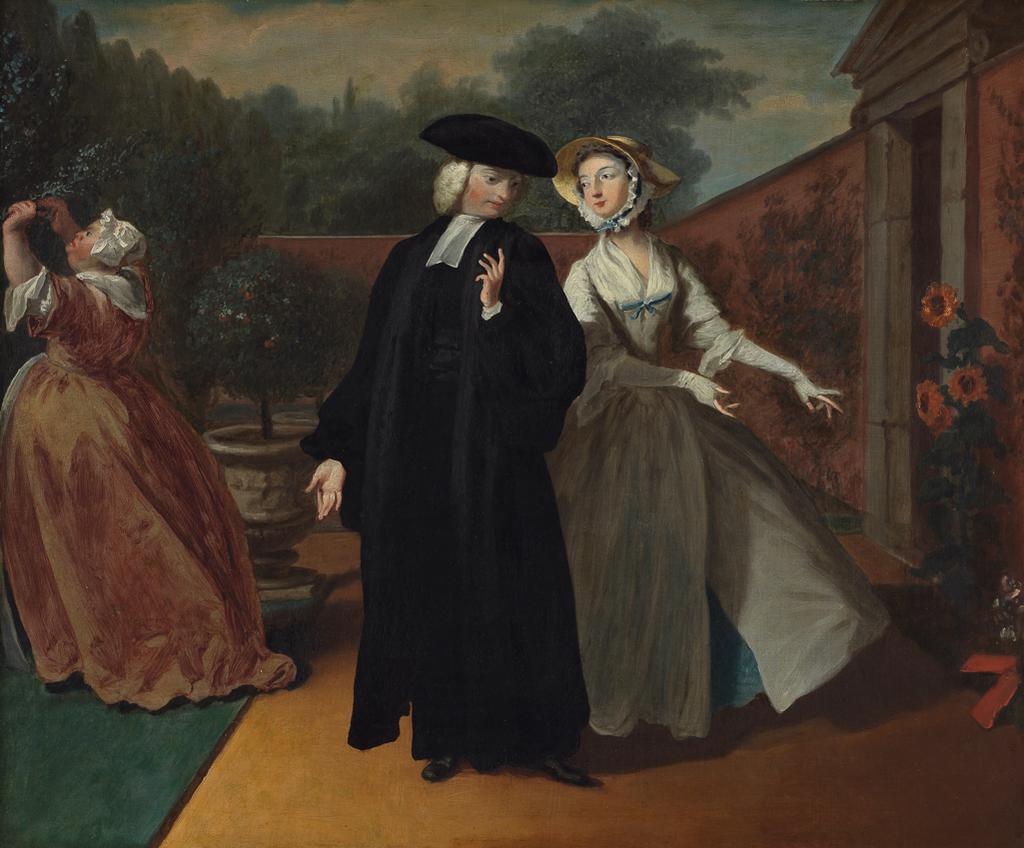 An image of Pamela shows Mr Williams a hiding place for their letters. Highmore, Joseph (British, 1692-1780). Oil on canvas, height 62.9 cm, width 74.7 cm, circa 1744.