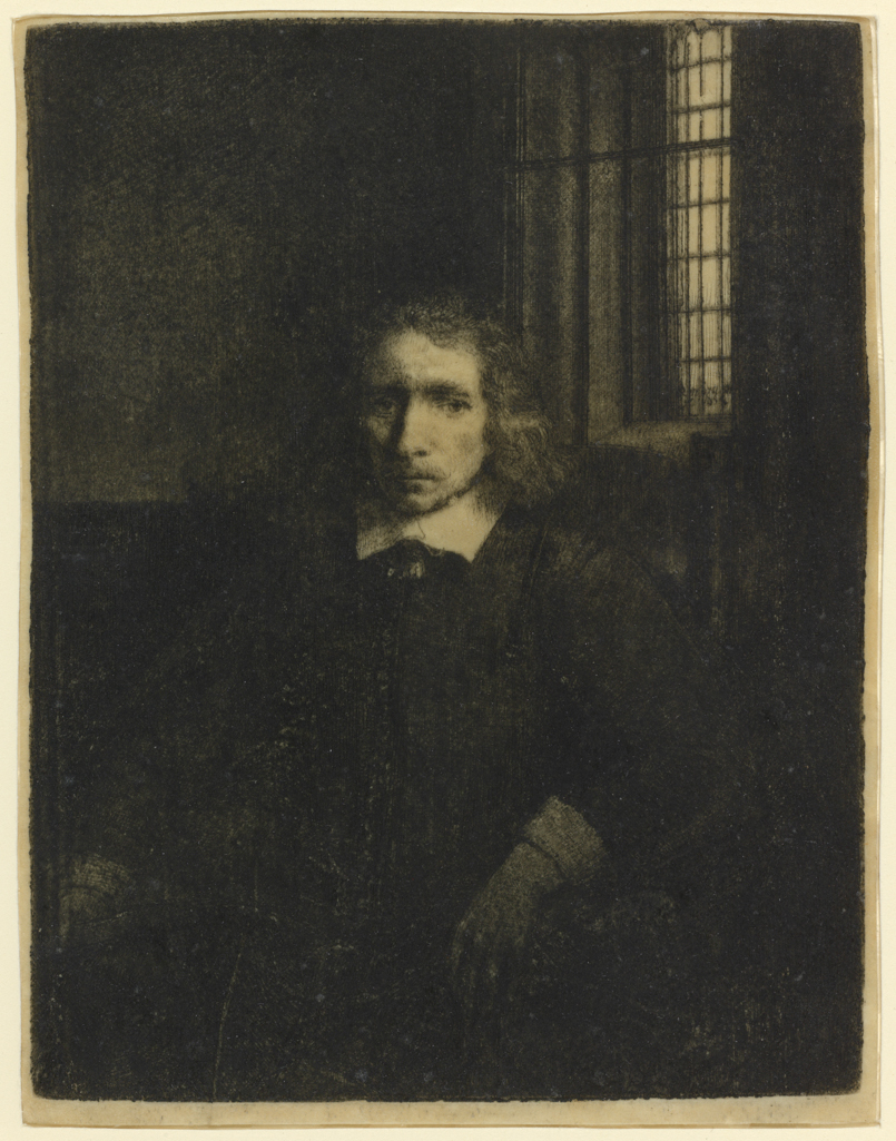 An image of Pieter Haringh. Young Haringh. Jacob Thomasz. Haringh. Rembrandt Harmensz. van Rijn (Dutch, 1606-1669). Etching, drypoint, engraving, black carbon ink on vellum, height, plate, 188 mm, width, plate, 145 mm; height, sheet, 193 mm, width, sheet, 149 mm, 1655. Production Note: II/V. The plate showing the original seated portrait cut down to show only the bust of the sitter. Notes: The sitter was the second cousin of Thomas Jacobsz. Haringh, and worked as a Receiver in the Amsterdam Orphan's court and regulated voluntary auctions. This probably brought him into contact with Rembrandt in 1655, when the artist attempted to stave off bankruptcy by holding a voluntary sale. This portrait was long thought to represent Jacob Thomasz. Haringh, the lawyer son of Thomas Jacobsz. Haringh who was portrayed by Rembrandt around the same time as Pieter Haringh (see 23.K.5-359), and who was also involved in the sale of the artist's possessions. Alternative Number(s): Hollstein (Dutch/Flemish); B275 II/V. Biörklund/Barnard; BB55-E II/V. Lugt; 2475.