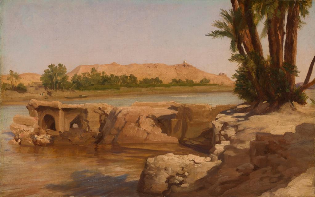 An image of On the Nile, 1868. Leighton, Frederic, Baron (British, 1830-1896). Oil on canvas, height 26.9 cm, width 41.5 cm, 1868. Acquisition Credit: Bought from the Fairhaven Fund, 1979.