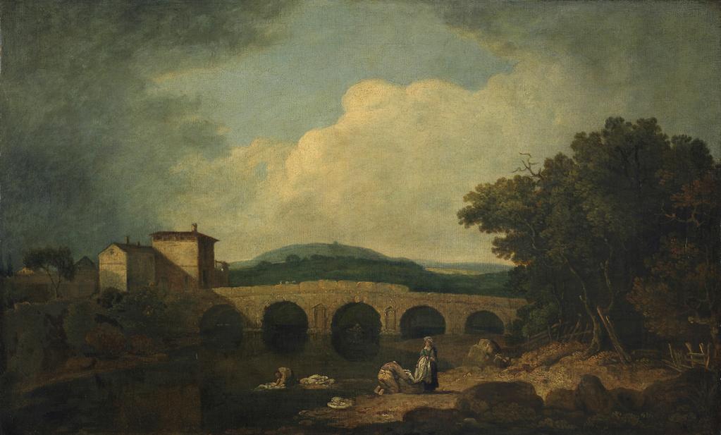 An image of Bridge of Augustus at Rimini. Wilson, Richard repetition after (British, 1714-1782). Oil on canvas, height 44.4 cm, width 73.3 cm.
