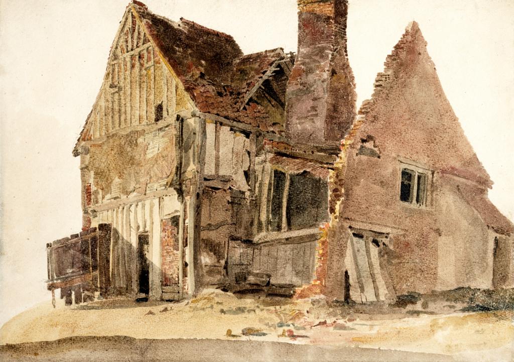 An image of A ruined house at Lincoln. De Wint, Peter (British, 1784-1849). Watercolour with gum Arabic, over traces of graphite on paper.