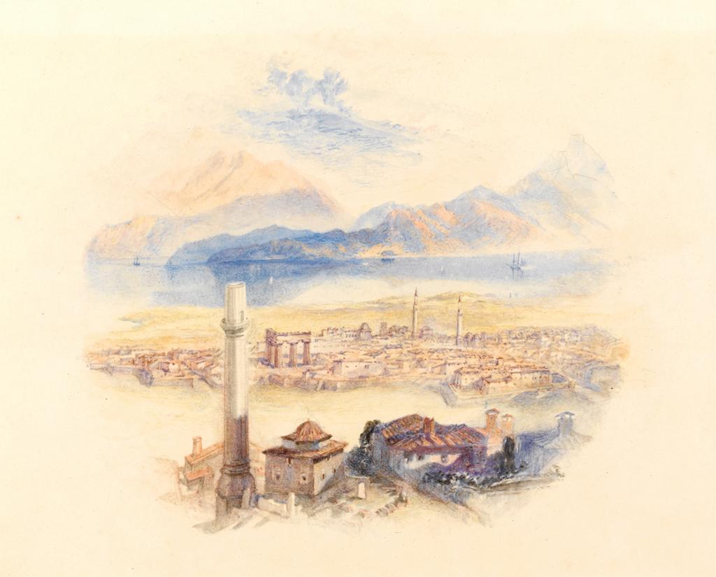 An image of Turner, Joseph Mallord William. Corinth from the Acropolis. Watercolour over traces of graphite on paper. 1831-1832.