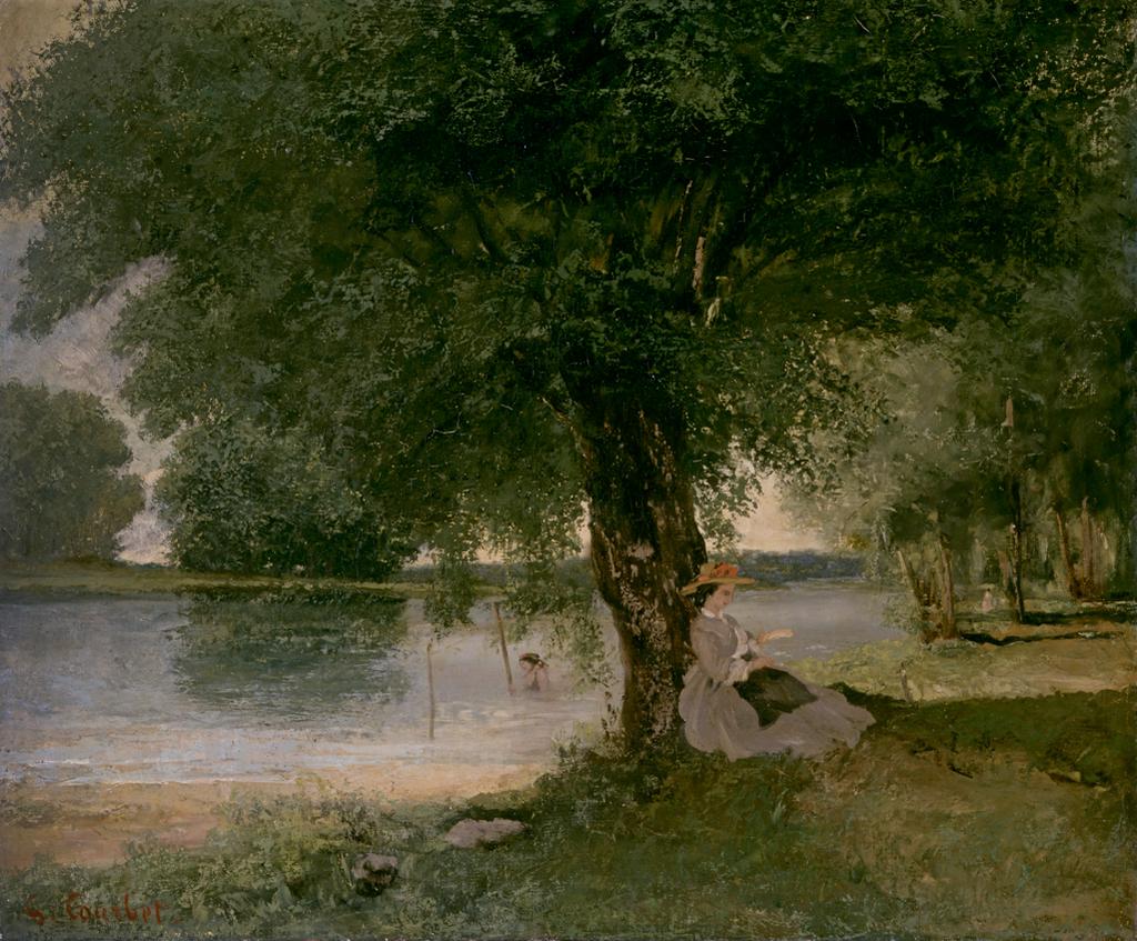 An image of The Charente at Port-Bertaud. Courbet, Gustave (French, 1819-1877). Oil on canvas, height, canvas, 54 cm, width, canvas, 65 cm, 1862.