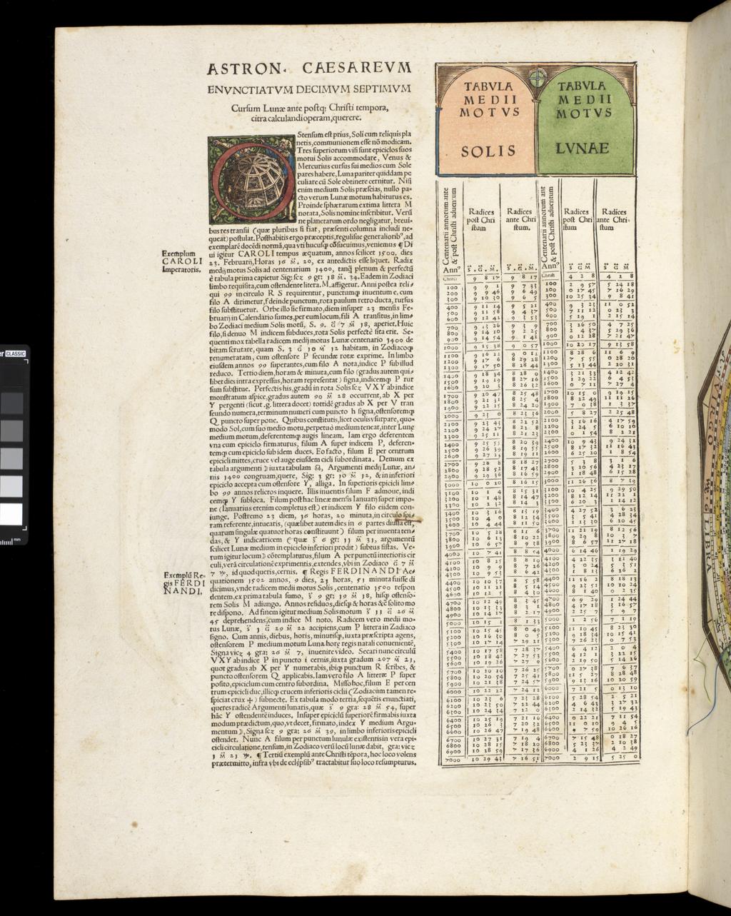 An image of Apianus, Astronomicon Caesarium