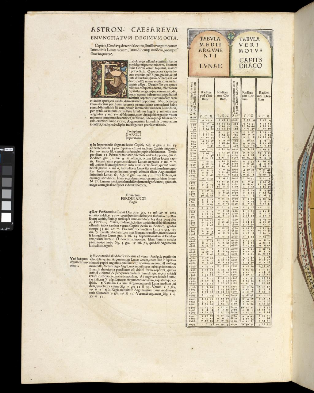 An image of Apianus, Astronomicon Caesarium