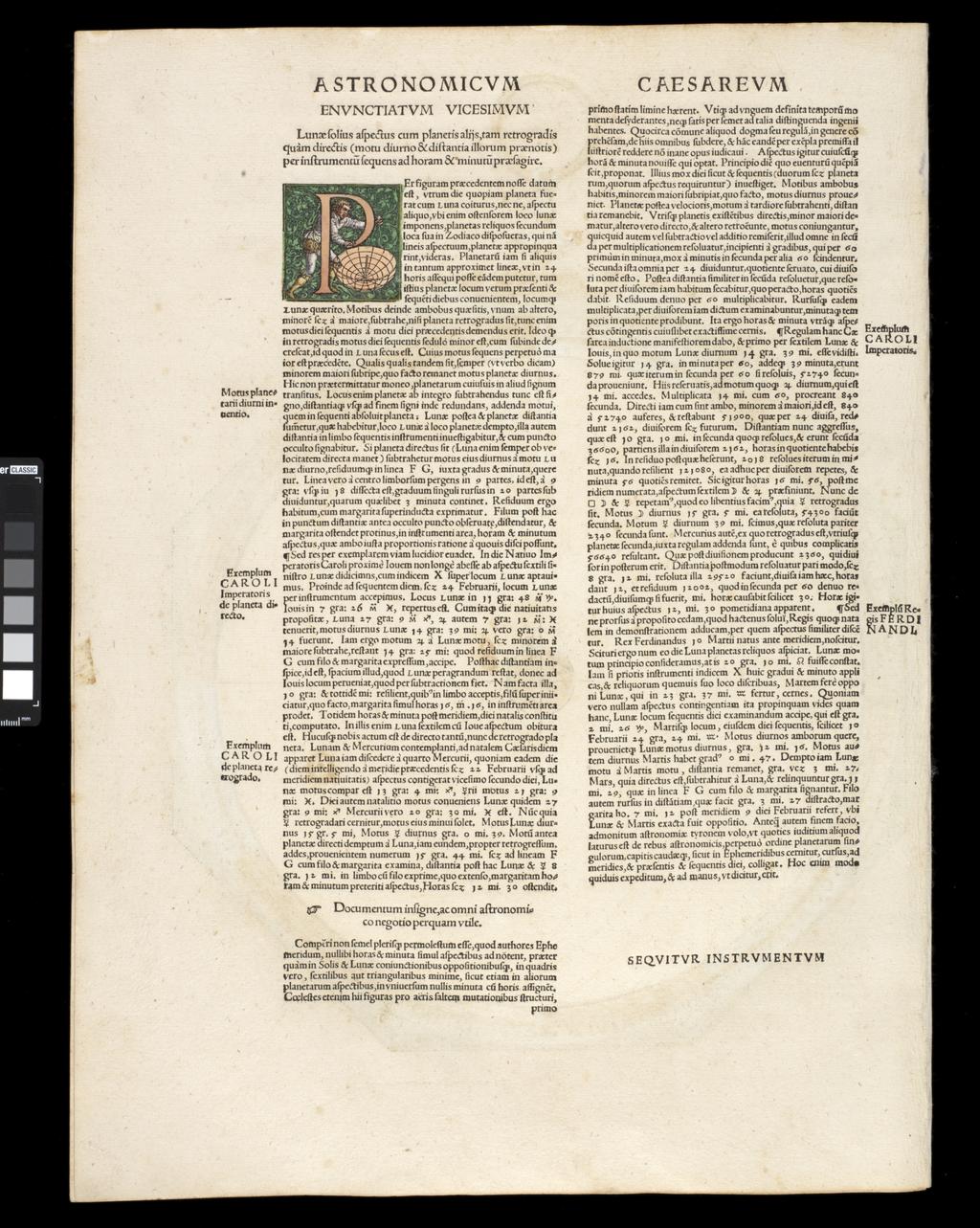 An image of Apianus, Astronomicon Caesarium