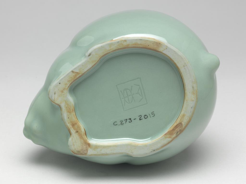 An image of Censer. Hare censer with lid. Tozan, Myanaga (Japanese, 1868-1941). Hard-paste porcelain with a celadon glaze, 1945-1970. Shōwa era (1926-1989). Acquisition Credit: Given by David Hyatt King, through The Art Fund.