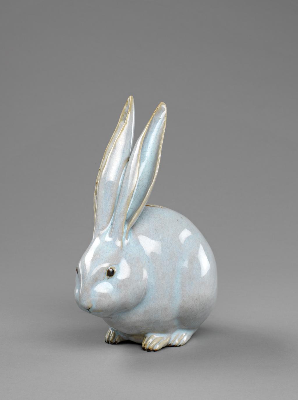 An image of Animal Figure. Hare. Unknown, factory, Japan. Hard-paste porcelain, moulded, possibly 18th century.