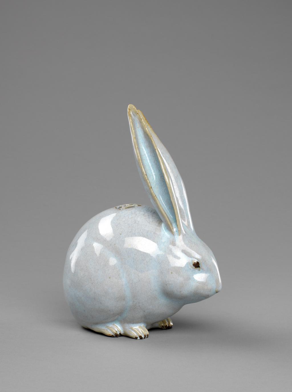 An image of Animal Figure. Hare. Unknown, factory, Japan. Hard-paste porcelain, moulded, possibly 18th century.