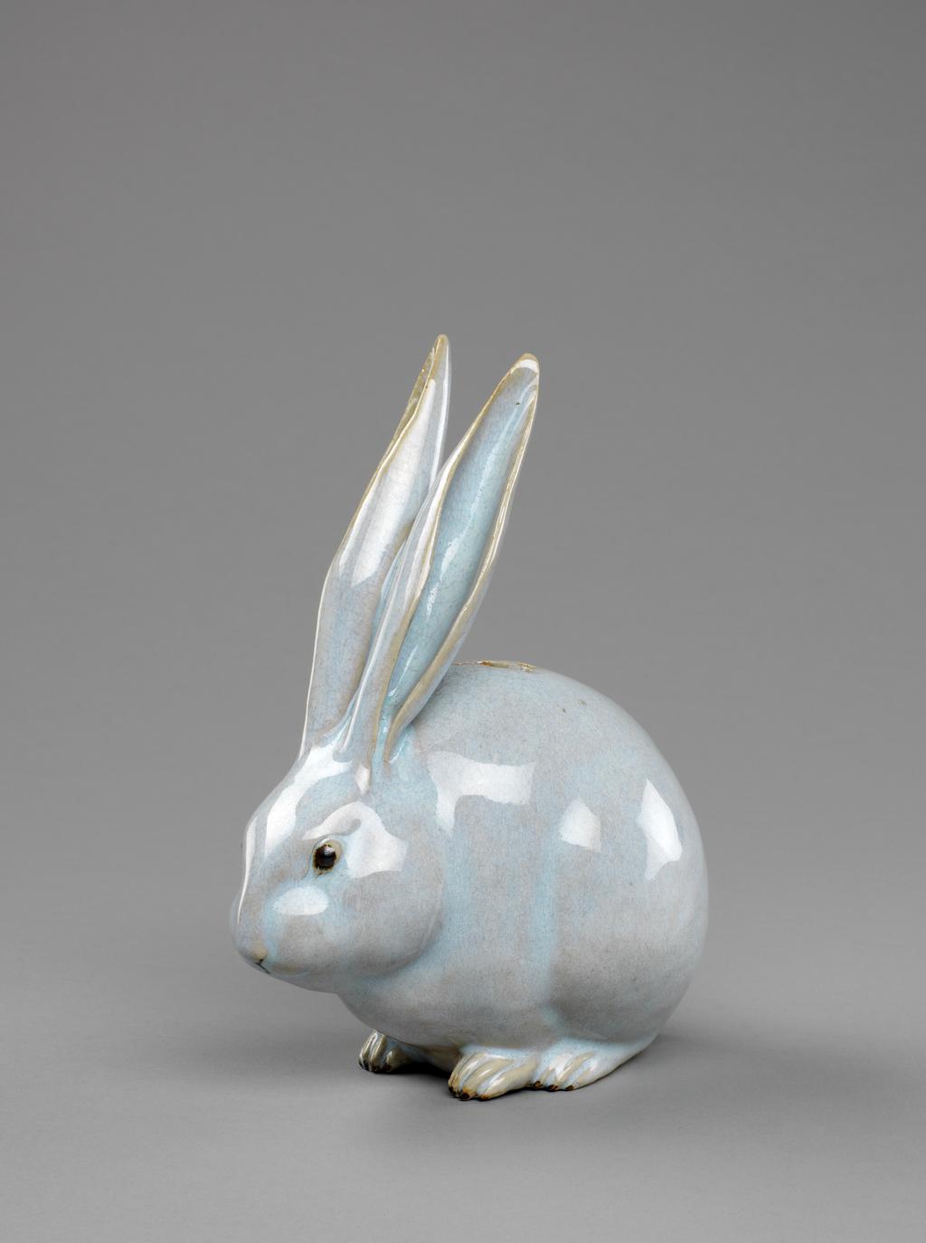 An image of Animal Figure. Hare. Unknown, factory, Japan. Hard-paste porcelain, moulded, possibly 18th century.