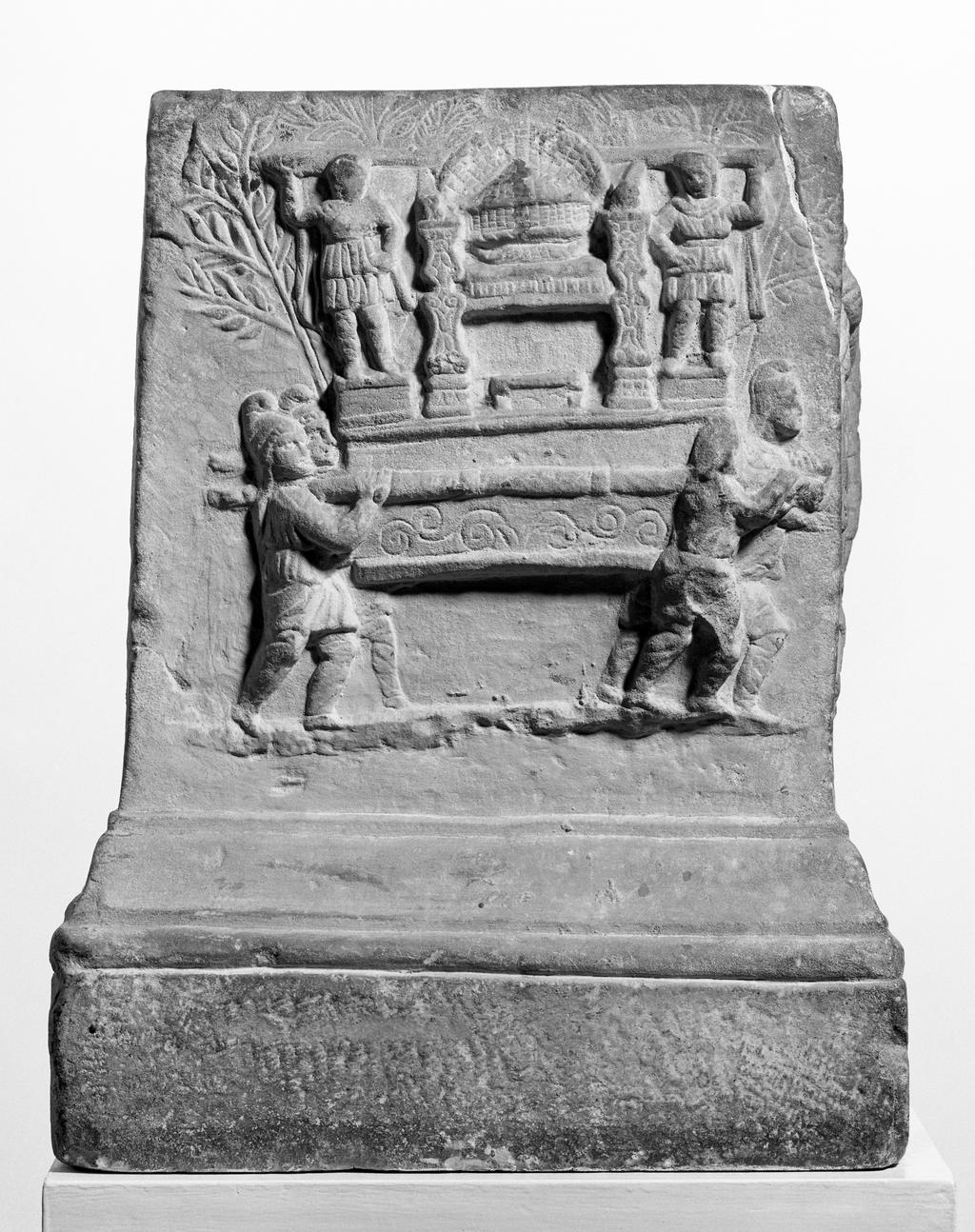 An image of Religious/ritual equipment. Altar or box. Cybele, box for containing ritual offerings. Luna marble, depth 36.6 cm, height, 43 cm, width, 42.5 cm, 101-300. Middle Roman.