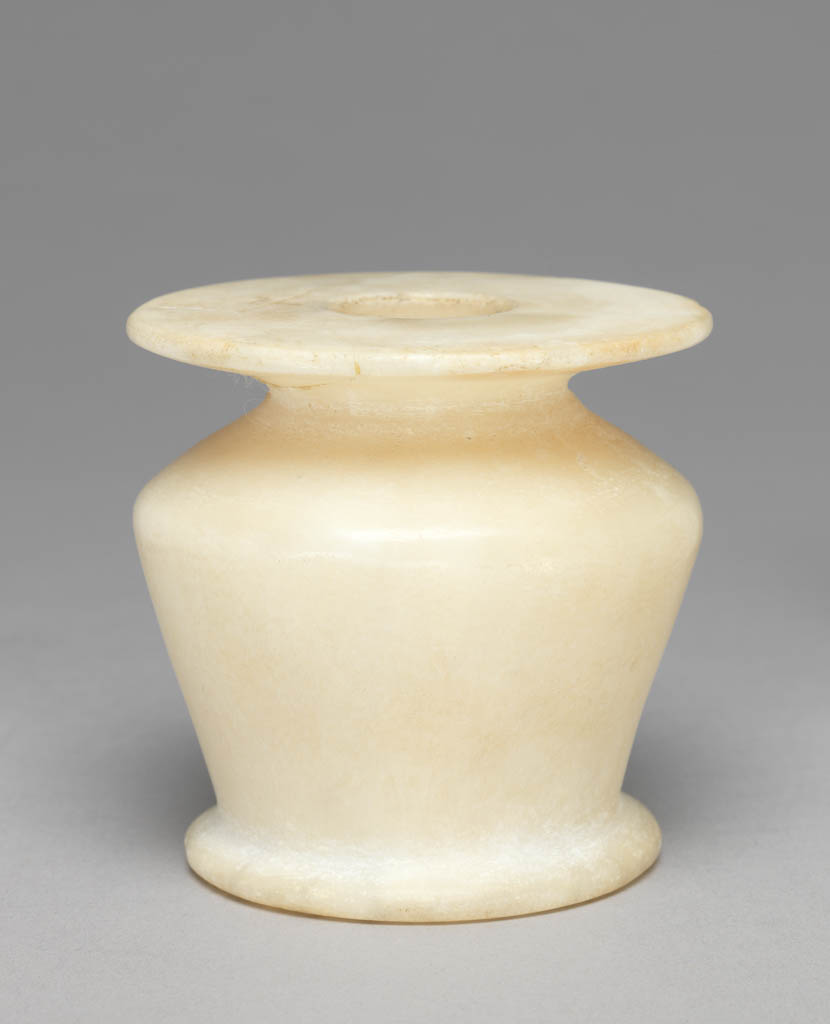 An image of Cosmetic equipment. Kohl Vessel/Pot. Production Place: Egypt. Find Spot: Akhmim. Height 0.063 m. New Kingdom.