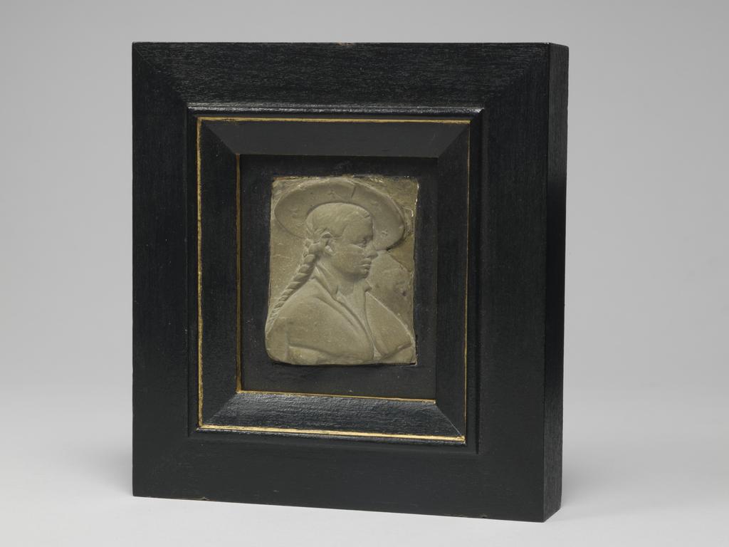 An image of Sculpture/Relief. Portrait of an Unknown Woman. Schwarz, Hans, after (German, active 1512-32). Honestone, carved in relief with a portrait of a woman in profile to the right. After 1512, circa 1520s. Nuremburg, Germany. Notes: According to Graham Pollard, this relief is a fake.