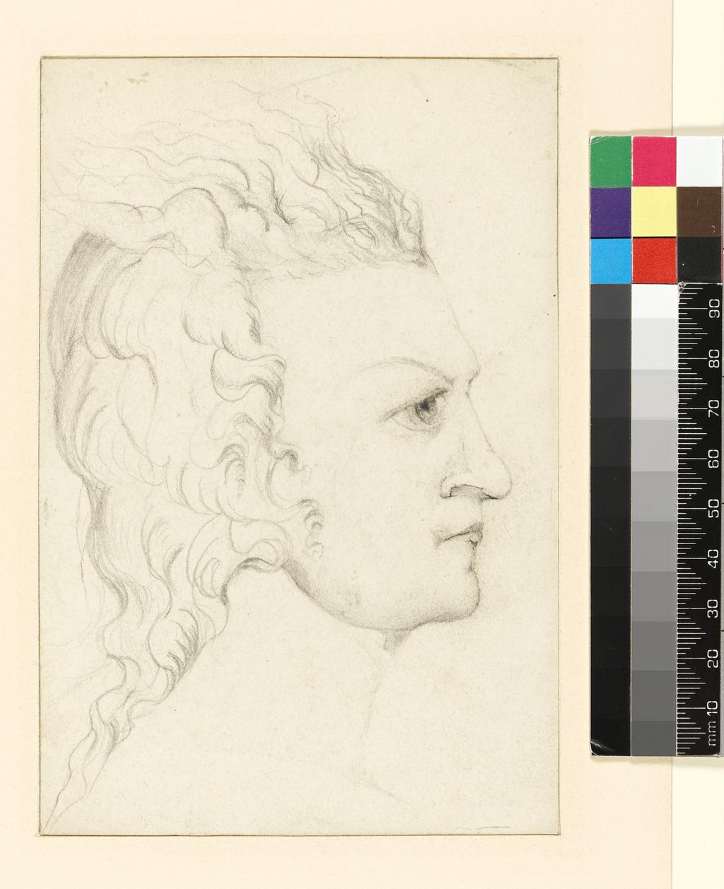 An image of Title/s: Portrait of the young William Blake Maker/s: Blake, Catherine (draughtsman) [ULAN info: British painter, 1762-1831] Technique Description: graphite on paper Dimensions: height: 155 mm, width: 104 mmDate: circa 1827 to 1831 