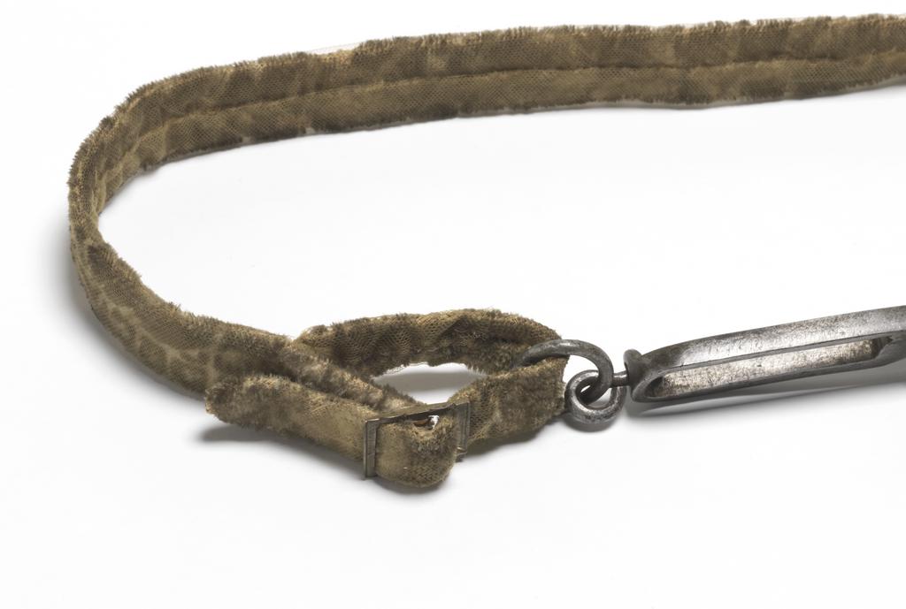 An image of Armour. Bridle component. Steel bit, with original bridle and reins covered with yellow velvet. Unknown production, Germany. Circa 1500-1550. POST-CONSERVATION.