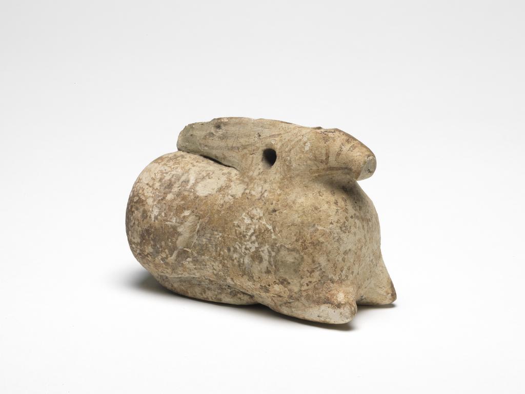 An image of Hare, perfumed-oil container. Dimensions,  height 0.05 m, length 0.083 m, width 0.033 m.