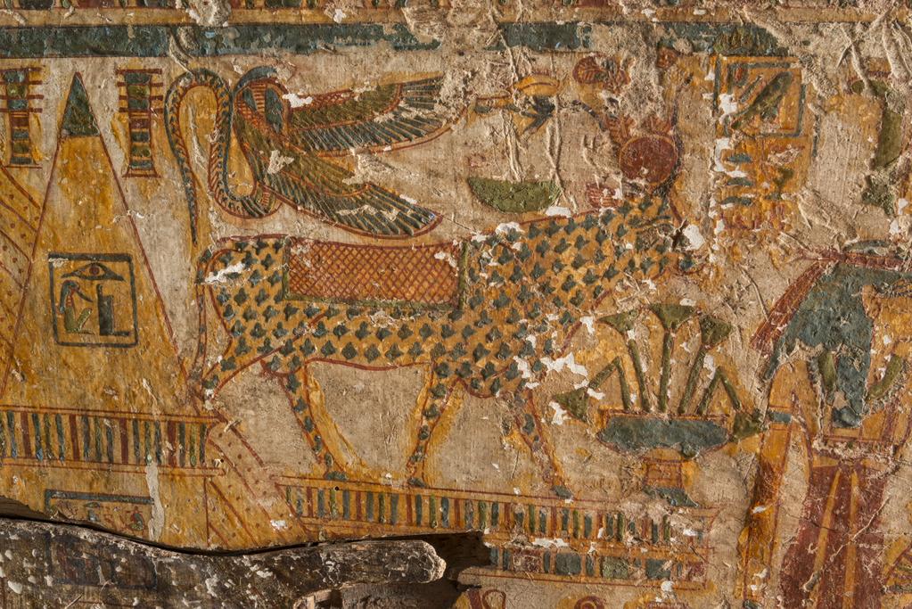 An image of Funerary equipment/ coffin. Coffins (2) and lid, of 'Chief of scribes of the temple of Amun Re, Nespawershefi'. Wood, depth, 49 cm, width 60 cm, length 206 cm, length 190 cm, length, lid, 179 cm. Production Place: Egypt. Find Spot: Thebes. Third Intermediate period, 1000 B.C.