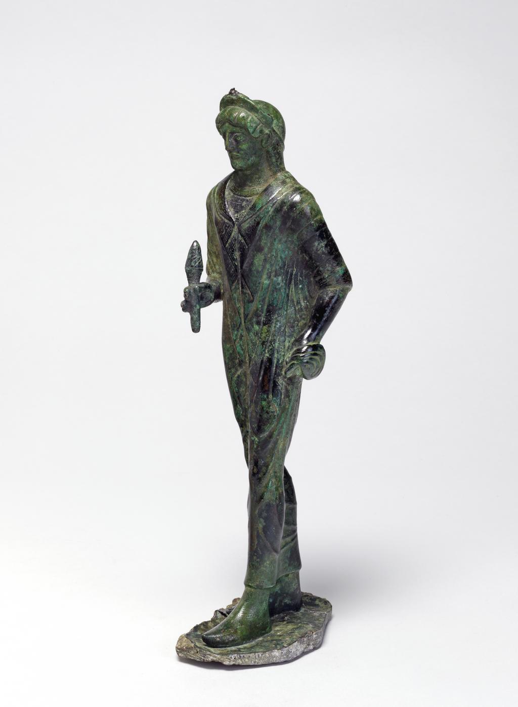 An image of GR.2.1946: Figure. Statuette, female. Bronze, height 0.26 m, circa 1801-1900. Dating not confident.