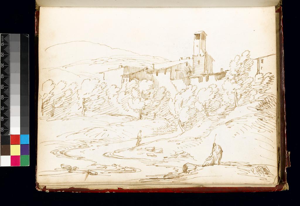An image of Title/s: View in Siena Maker/s: Busiri, Giovanni Battista (draughtsman) [ULAN info: Italian artist, 18th cent.]Technique Description: pen and brown ink on paper Dimensions: height: 222 mm, width: 166 mm