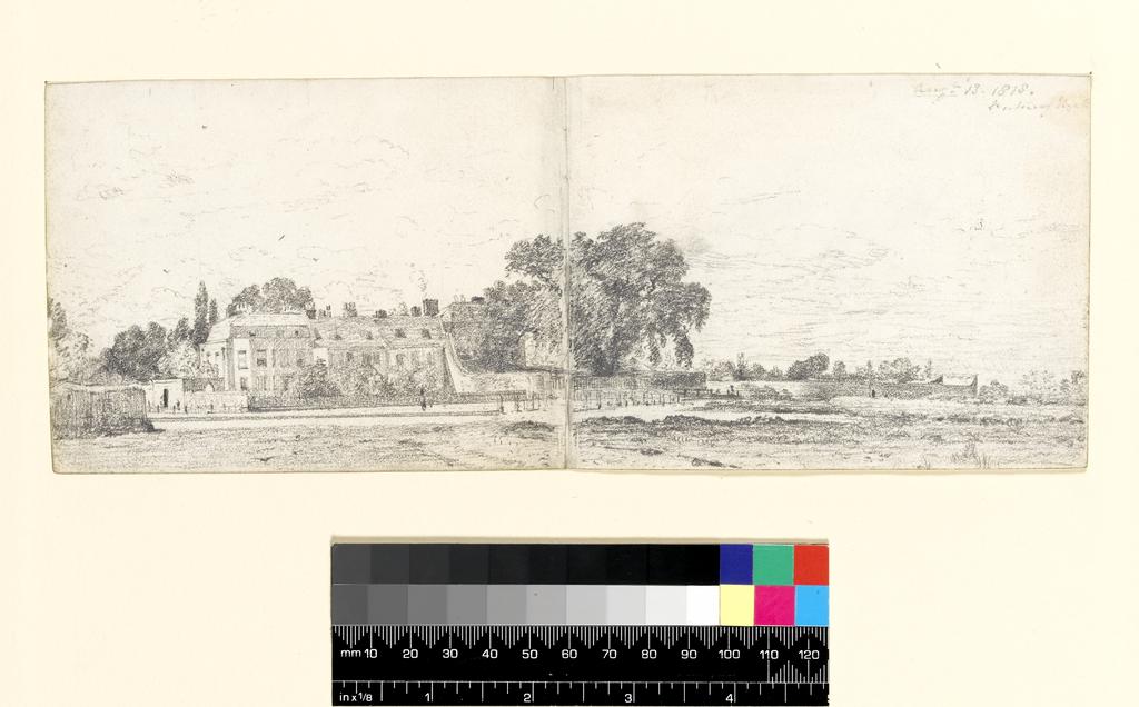 An image of Constable, John. Bristol House and Terrace (1818). Drawing (graphite on paper).