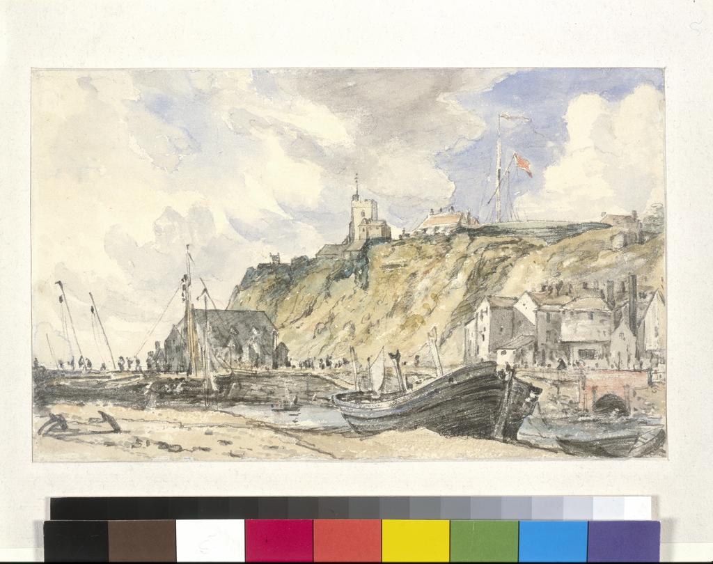 An image of Constable, John. Folkestone. The Harbour. Watercolour and graphite on paper. circa 1833.