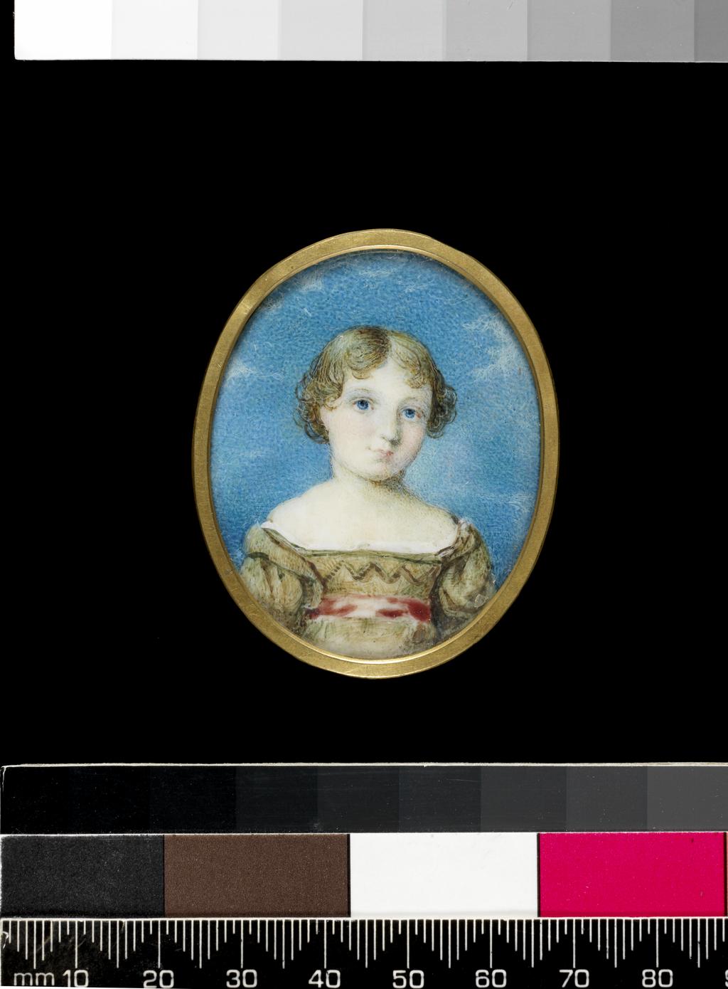 An image of Alexandra Coape (1845-1850). Unknown miniaturist. Watercolour on ivory. c.1845-50.
