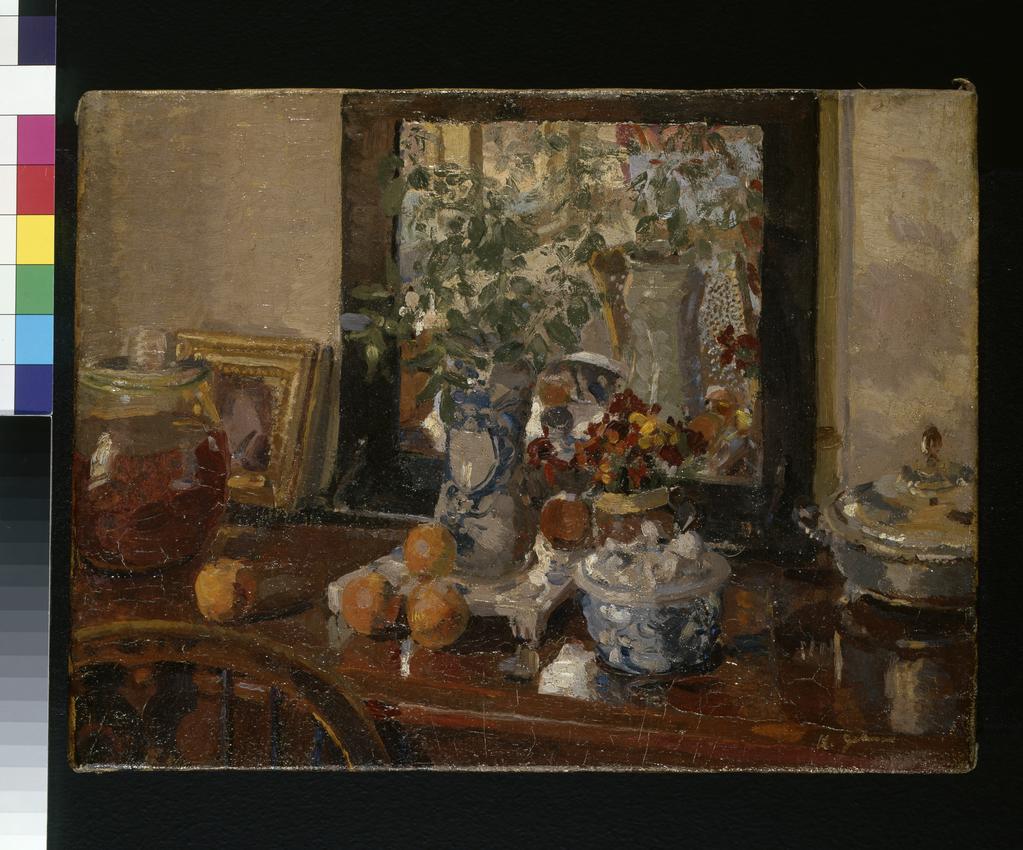 An image of Still-Life. Gilman, Harold (British, 1876-1919). Oil on canvas, height 31.4 cm, width 41.6 cm, c.1909-1910.