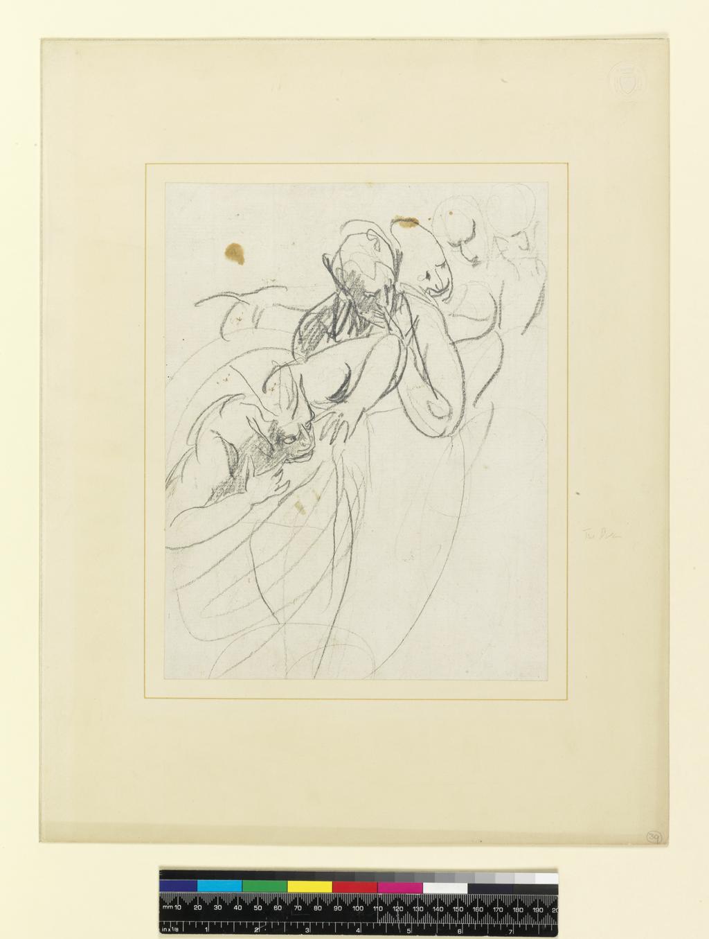 An image of Fairies from 'Midsummer Night's Dream'. Romney, George (British, 1734-1802). Graphite on paper, laid down on mount, height 249 mm, width 192 mm, circa 1790-1792.