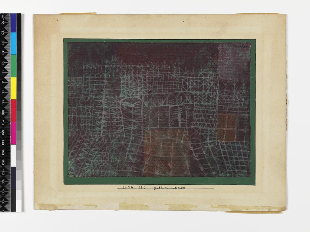 An image of Garten Kunst. Klee, Paul (Swiss-German, 1879-1940). Gouache on paper, 1924.