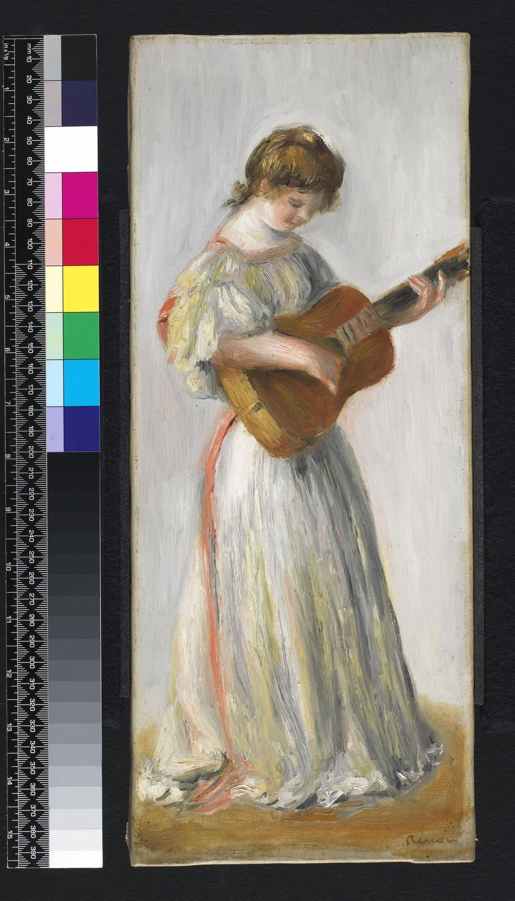 An image of La musique. Translated title: Music. Renoir, Pierre Auguste (French, 1841-1919). Oil on canvas, height 40.0 cm, width 16.5 cm, 1895.
