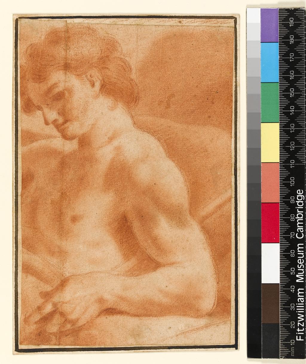 An image of SCHEDONI, Bartolommeo, attributed to. Modena 1578-1615 ParmaSt John the BaptistRed chalk184 x 122 mm [maximum] cut down on at least three sides