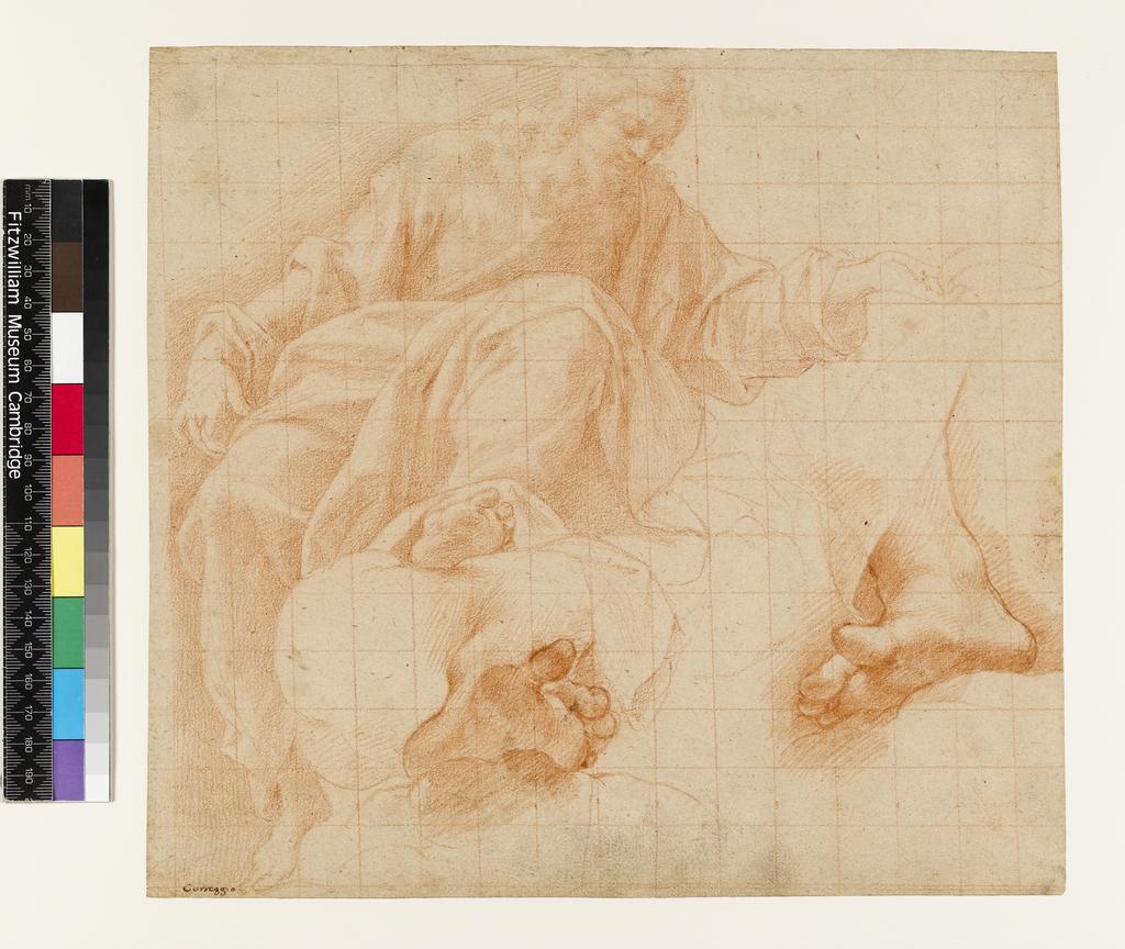 An image of Title/s: Study for the figure of Christ Maker/s: Roncalli, Cristoforo (il Pomarancio) (draughtsman) [ULAN info: Italian artist, 1552-1626]Technique Description: red chalk on paper Dimensions: height: 272 mm, width: 291 mm