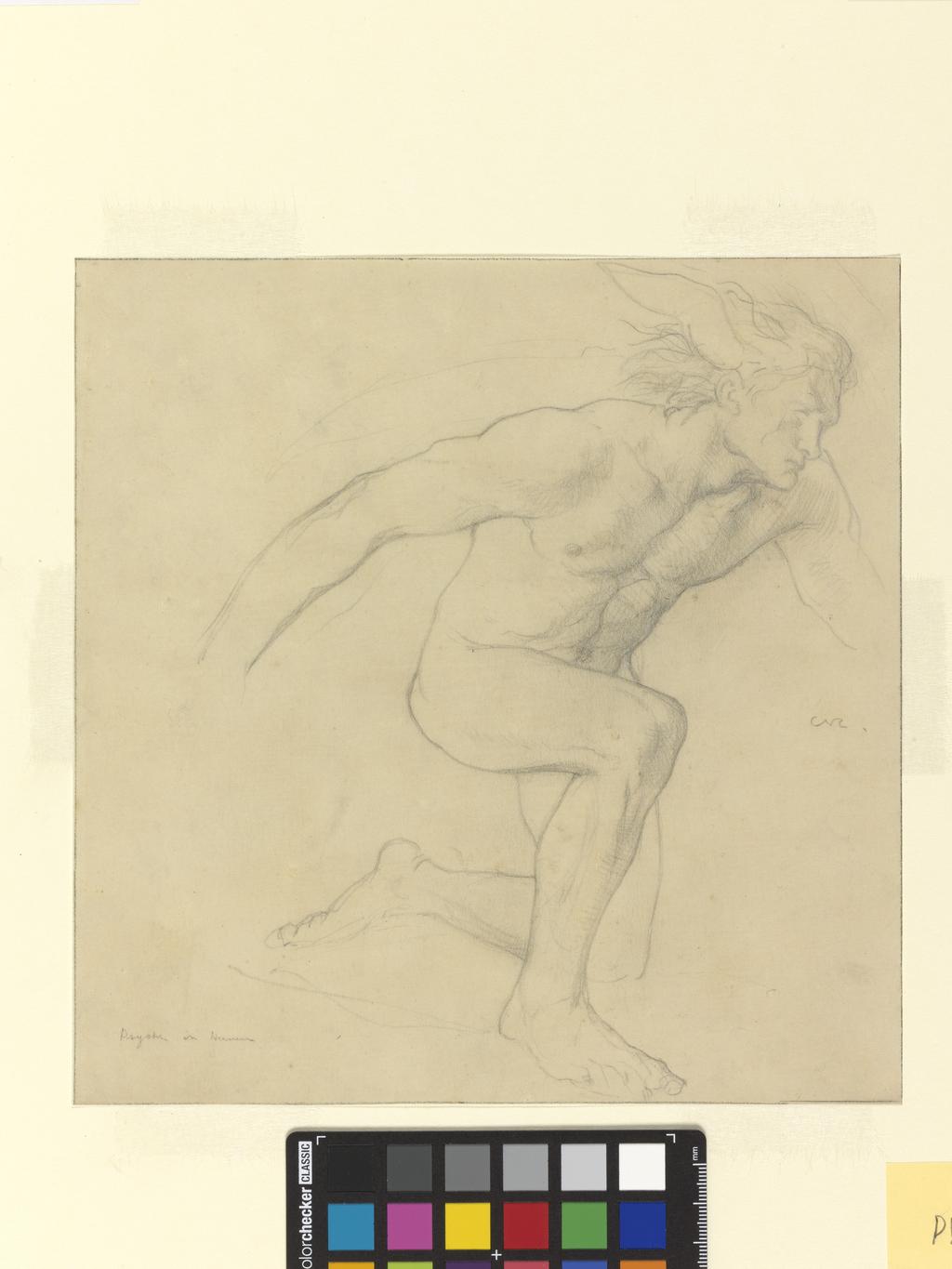 An image of Psyche. Ricketts, Charles de Sousy (British, 1866-1931). Graphite on paper, height, sheet, 218 mm, width, sheet, 213 mm. Sir Ivor and Lady Batchelor Bequest.